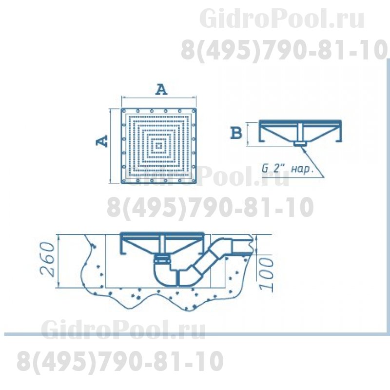 Плато аэромассажное Аква-Техника 400х400 