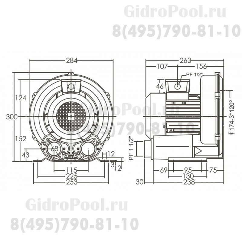 Компрессор низкого давления (1,1 кВт, 220В) Emaux HB15 88080305